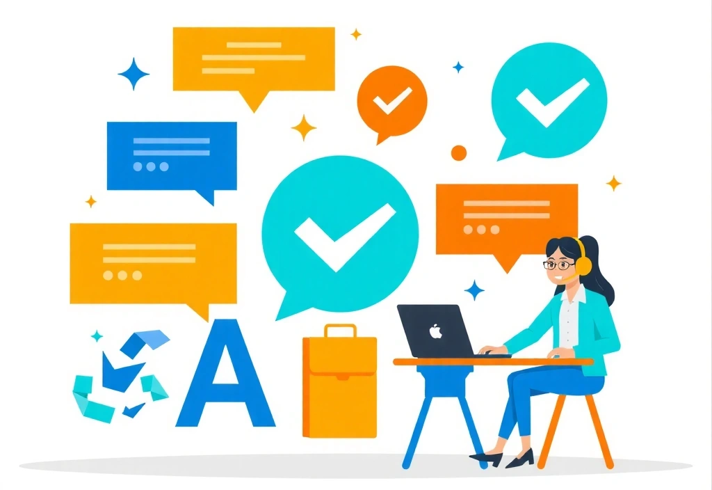 Professional communication and customer service illustration